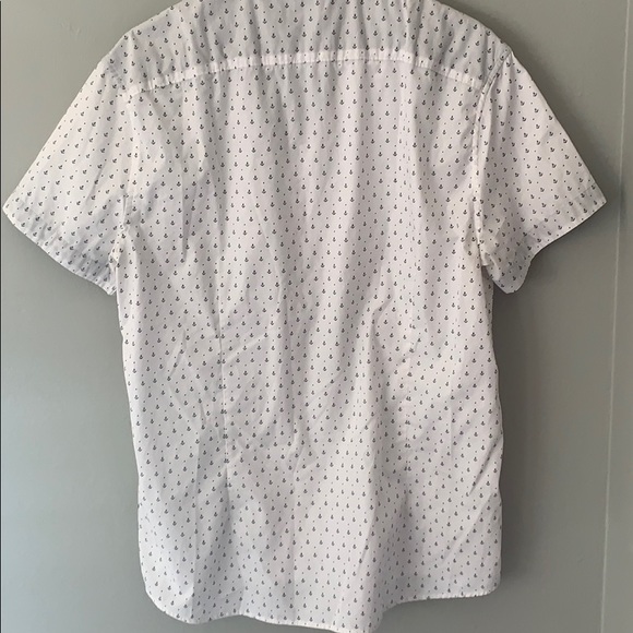 Kenneth Cole shortsleeve white button up pattern L - Picture 4 of 4